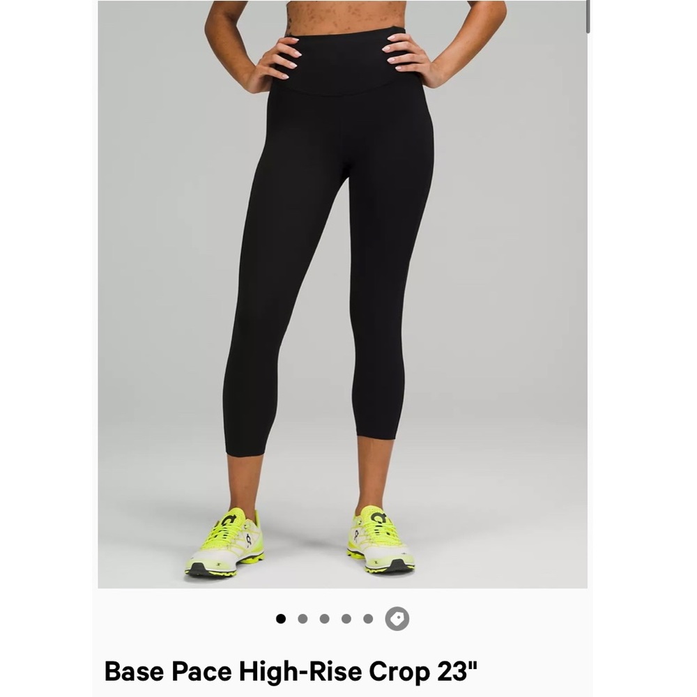 NWT Lululemon Base Pace HR Crop 23” - Black - Size 6